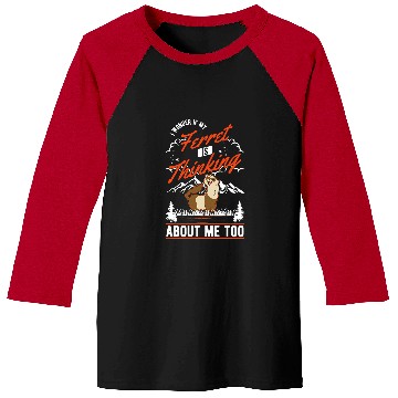 Discover Ferret Pet I wonder if my Ferret is thinking about me too Ferret 3 Baseball Tees