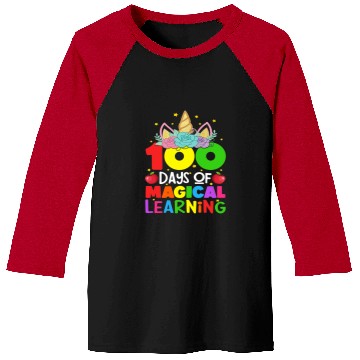 Discover Unicorn Pet 100 Days Magical Learning 100 Days of School Baseball Tees