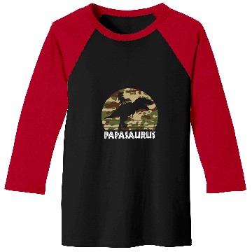 Discover Dinosaur Pet Papasaurus Camo Dinosaur Dad of 1 Fathers Day Baseball Tees