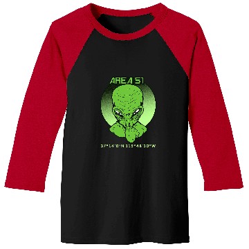 Discover Aliens UFO Area 51 T Roswell Coordinates UFO Alien UFO Flying Saucer Baseball Tees
