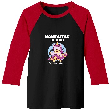 Discover Unicorn Pet MANHATTAN BEACH  Surf Retro Unicorn Surfing Baseball Tees