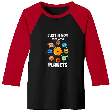 Discover Just A Boy Who Loves Planets Lover Solar System Astronomy Baseball Tees