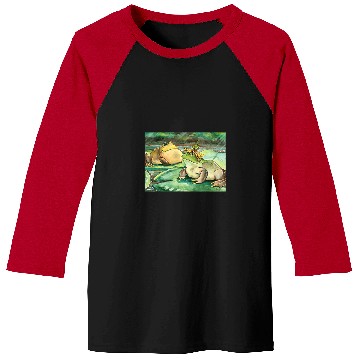 Discover Frog Pet Cottagecore Frog Lotus Pond Watercolor Toad Frog Lovers Baseball Tees