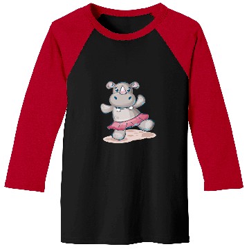Discover Dancing Hippo Ballerina Baseball Tees