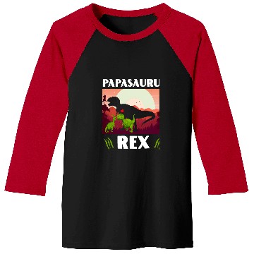 Discover Dinosaur Pet Fathers Day Papasaurus rexs Funny Dinosaur Daddy Baseball Tees