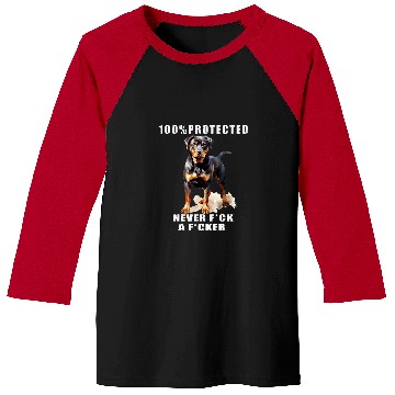 Discover Rottweiler Pet BOSS 100 Protected Rottweiler Fun 4 Baseball Tees