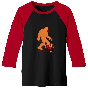 Discover Bigfoot Pet Sasquatch Walking A Turkey Thanksgiving costume Baseball Tees