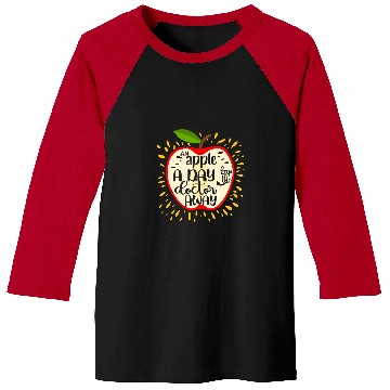 Discover An Apple a Day Keeps the Doctor Away Baseball Tees