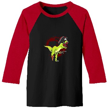 Discover Dinosaur Pet Pirate Funny Tyrannosaurus Rex Baseball Tees