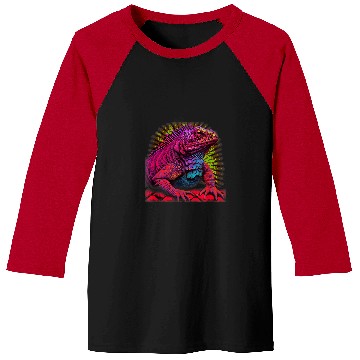 Discover Iguana Pet Lover PsychedelciaScarlet And Violet Iguana Brick Baseball Tees