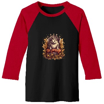 Discover Hedgehog Pet On Throne Cute Animal Lover Graphic Print Art 2 Baseball Tees