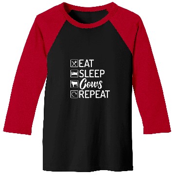Discover Cow Pet Eat sleep Cows repeat Baseball Tees