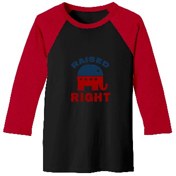 Discover Elephant Mammal Raised Right Republican  Conservative Baseball Tees