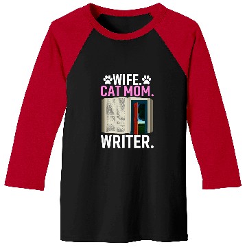 Discover Book Fun Wife Cat Mom Writer Author Book Writing 5 Baseball Tees