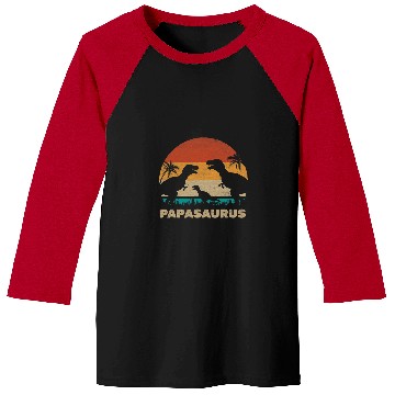 Discover Dinosaur Pet Mens PapaSaurus rexs Papa Dino Family Dinosaur Papa Saurus Baseball Tees