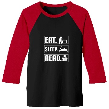 Discover Book Fun Eat Sleep Read hilarious design for Baseball Tees