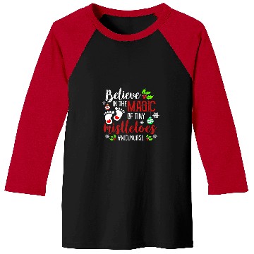 Discover nurses Job NICU nurses Believin magic of tiny mistletoe Christmas Baseball Tees