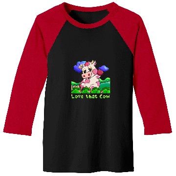 Discover Cow Pet Strawberry Cow Design 01 Baseball Tees