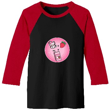Discover Cow Pet Strawberry milk cow Baseball Tees