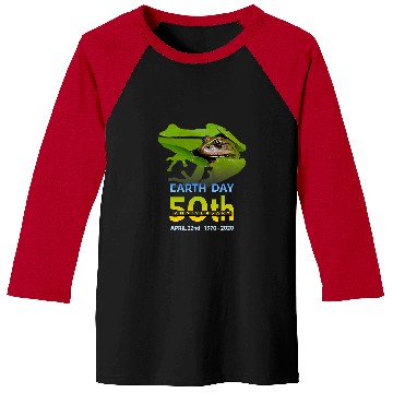 Discover Frog Pet Earth Day 50th Anniversary Frog and Toad Silhouette Baseball Tees