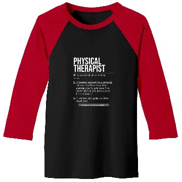 Discover Physical Therapy Training Definitions for Physiotherapists Baseball Tees