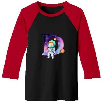 Discover Astronaut Job Space Astronaut Letter D Name Monogram Initial Galaxy Planet Baseball Tees
