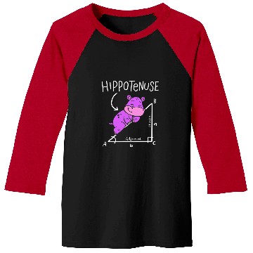 Discover Hippo Pet Geometry Funny Math Lover Hypotenuse Costume Baseball Tees