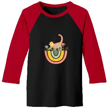 Discover Dinosaur Pet Brontosaurus Dino Rainbow Boho Bohemian Flowers Floral Baseball Tees