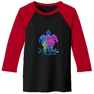 Discover Turtle Pet Key West Florida Tie Dye Sea Turtle Vacation Baseball Tees