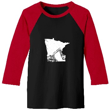 Discover Excavator Fun cool minnesota map art graphic theme Baseball Tees