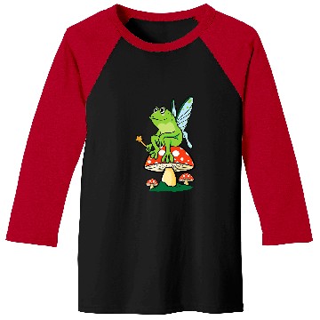 Discover Frog Pet Cottagecore Aesthetic Frog Fairycore Mushroom Goblincore Baseball Tees