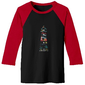 Discover Whale Pet Fish Seagull Sun Planet Island Sea Lighthouse Baseball Tees