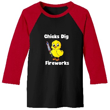 Discover Chicken Pet Chicks Dig Fireworks Funny Baseball Tees