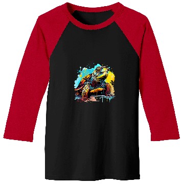 Discover Turtle Pet Colorful Eastern Box Turtle Lover Splash Art 1 Baseball Tees