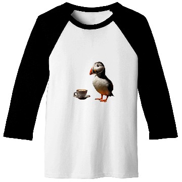 Discover Coffee Fun Atlantic Puffin Coffee Baseball Tees