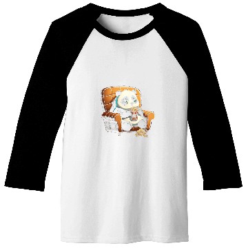 Discover Panda Pet is on the Couch Eating Popcorn Baseball Tees