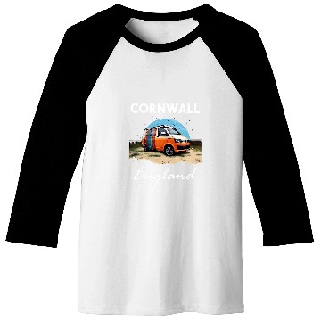 Discover Cornwall Design Cornwall Wanderlust Camper Baseball Tees