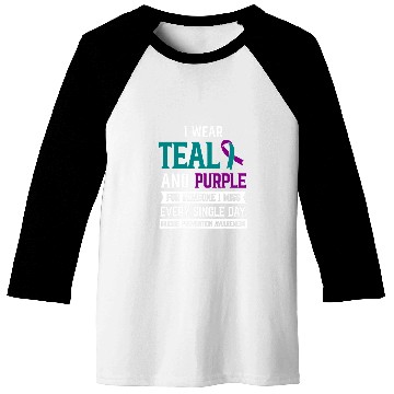 Discover I Wear Teal And Purple For Someone I Miss suicides Awareness Baseball Tees