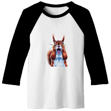 Discover Squirrel Pet Expressionist Scream Squirrel Lovers Artistic 3 Baseball Tees