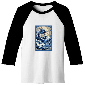 Discover Dragon Pet Chinese Dragon Hokusai Great Wave Off Kanagawa Japanese Art Baseball Tees