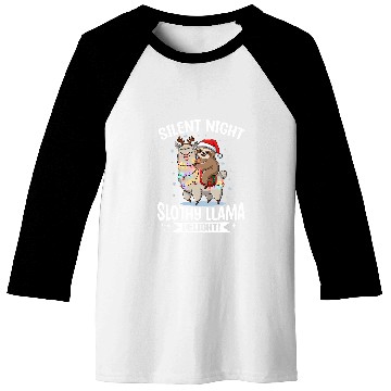 Discover Sloth Pet Llama Christmas Silent night slothy llama delight Baseball Tees