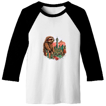 Discover Sloth Pet Japan Kaiju Slothzilla Anime Sloth Monster Creature Baseball Tees