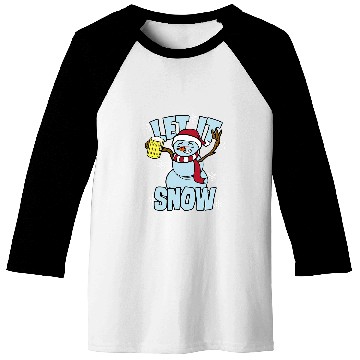 Discover Beer Fun Drinking Snowman Let It Snow Baseball Tees