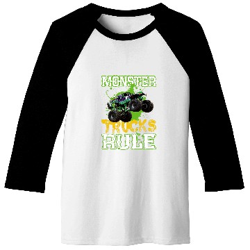 Discover Monster Trucks Rule Baseball Tees