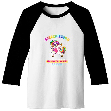 Discover Speech Language Pathologist Funny Speech Unicorns Therapy Baseball Tees