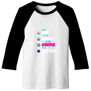 Discover Eat Sleep Anime Repeat Mangas Men Women Baseball Tees