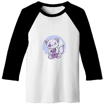 Discover Bear Pet Cute Arctic Fox With Teddy Bear For Halloween 2 Baseball Tees