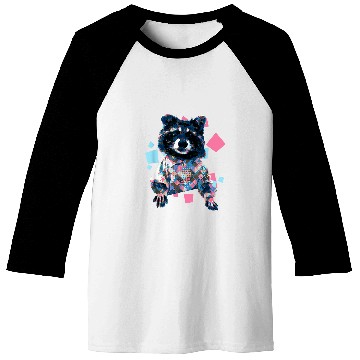 Discover Raccoon Pet In Collared Funny Meme Baseball Tees