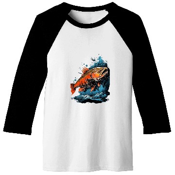 Discover Fisherman Fly Fishing Arctic Char Brook Trout Fish 7 Baseball Tees