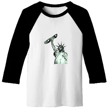 Discover Skateboard Statue of Liberty Baseball Tees